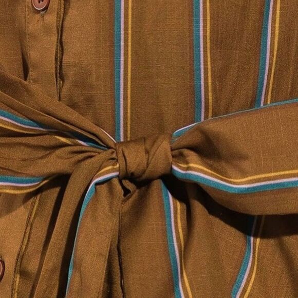 NWT Flying Tomato Freemarket Give It A Go Woven Striped Mini Shirt Dress Small - Picture 5 of 16